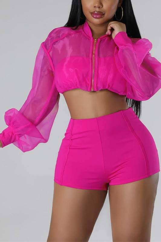 Conjunto de shorts de malla de tul
