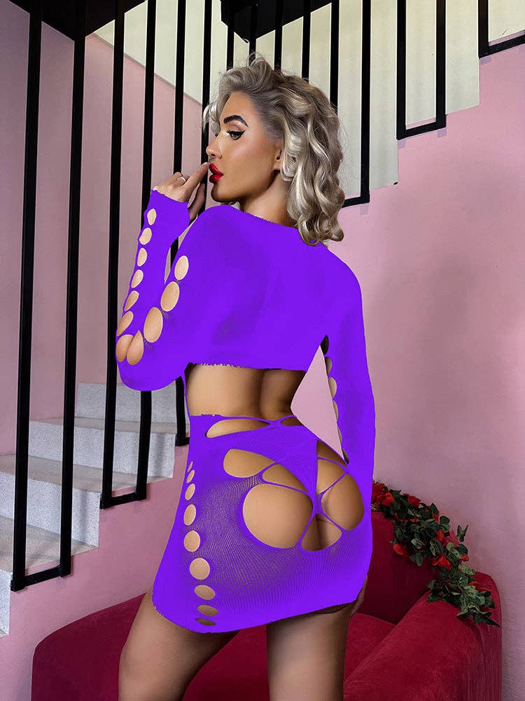 Vestido de malla tipo fishnet
