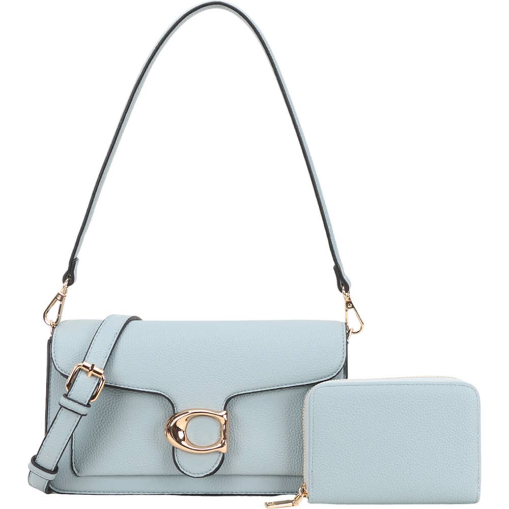 Set de bolso bandolera y cartera de piel sintética