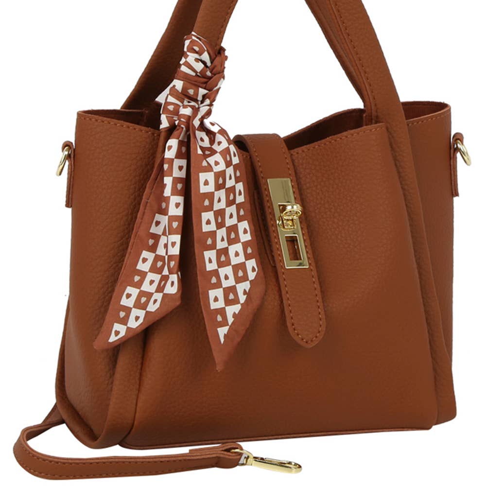 Bolso tote 2 en 1 con pañuelo y neceser