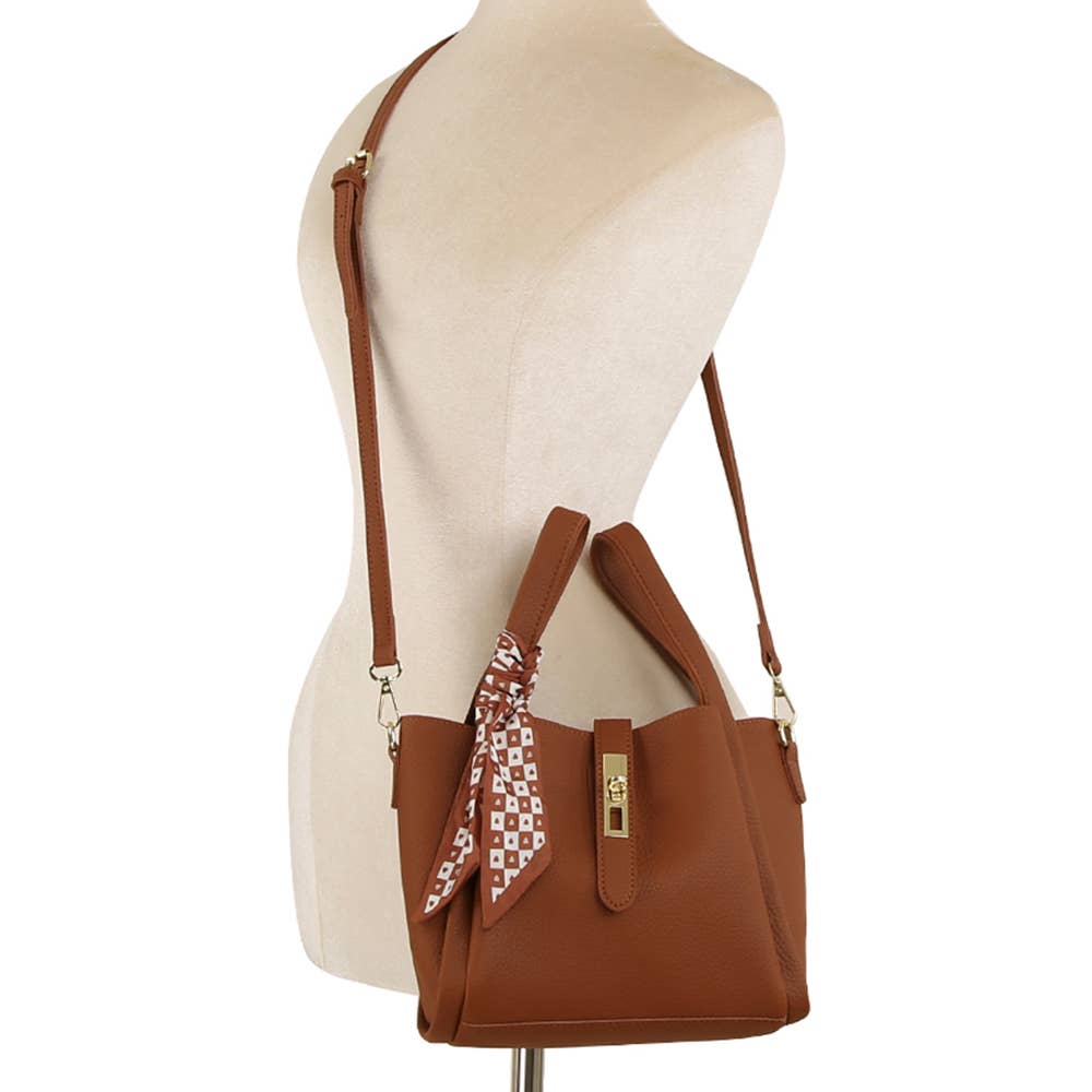 Bolso tote 2 en 1 con pañuelo y neceser