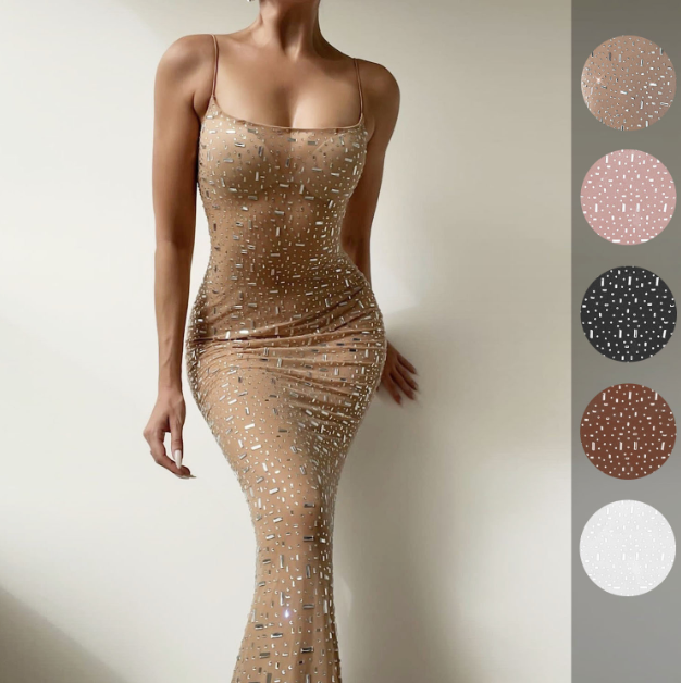 - Sexy Rhinestone Mermaid Gown