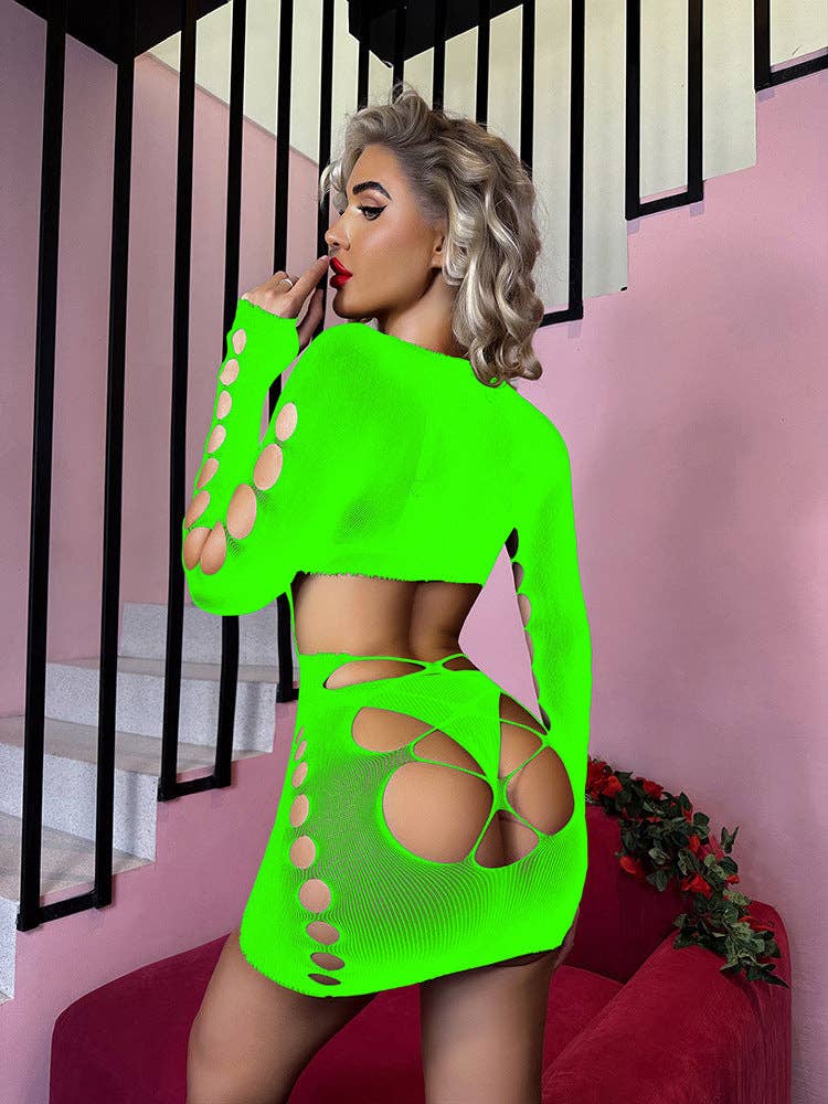 Vestido de malla tipo fishnet
