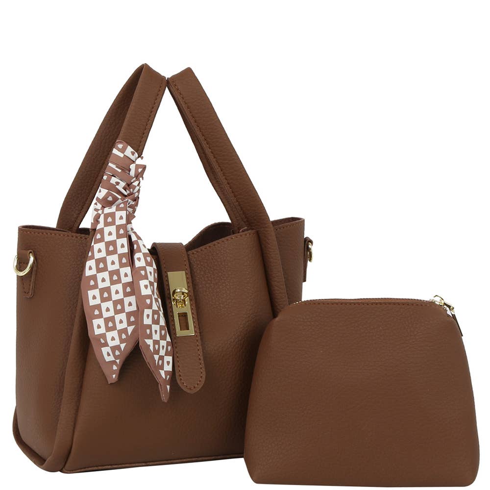 Bolso tote 2 en 1 con pañuelo y neceser