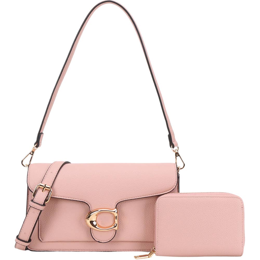 Set de bolso bandolera y cartera de piel sintética