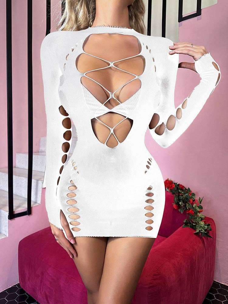 Vestido de malla tipo fishnet