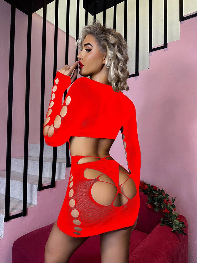 Vestido de malla tipo fishnet