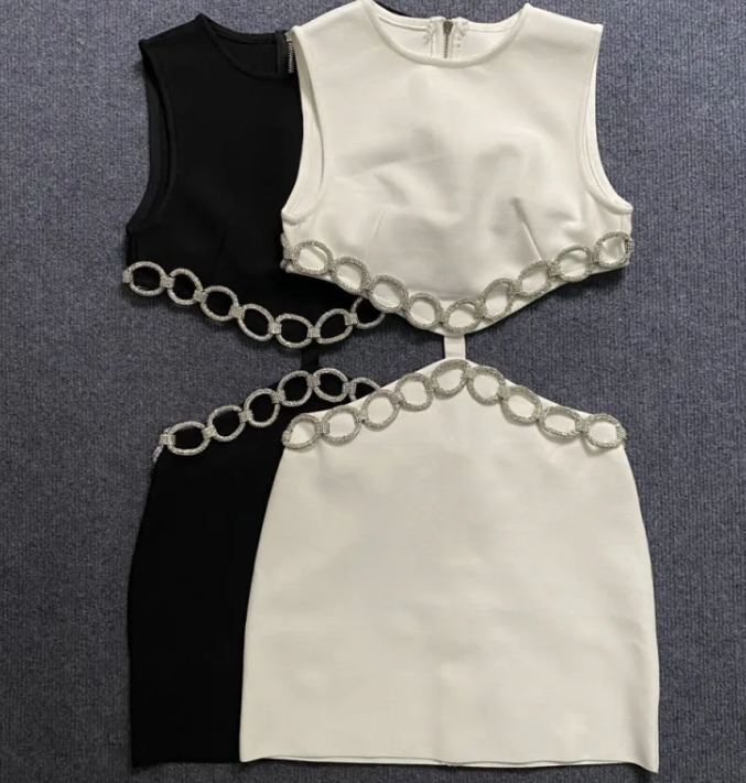Rhinestone Bandage Dress
