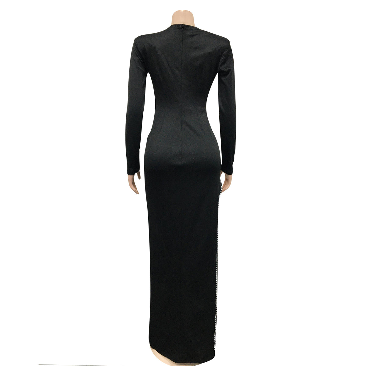 Vestido con abertura alta y detalle de corsé