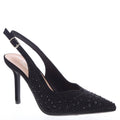 Tacones stiletto con tira trasera y pedrería