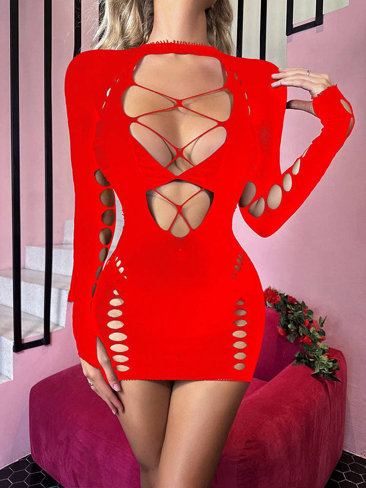 Vestido de malla tipo fishnet