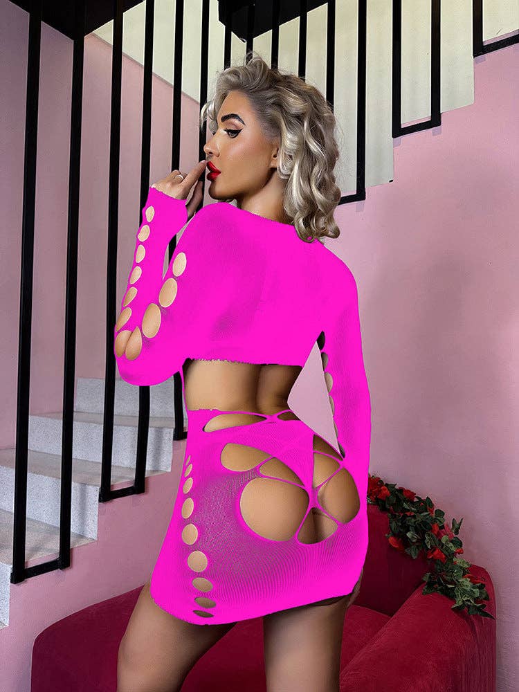 Vestido de malla tipo fishnet