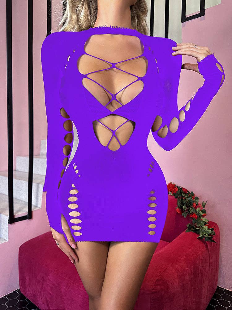 Vestido de malla tipo fishnet