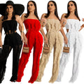 Conjunto de pantalón con volantes y top