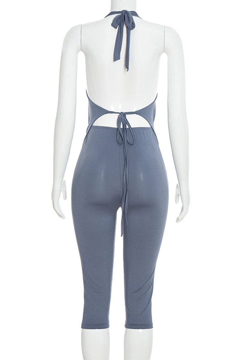 Conjunto de top halter y pantalón drapeado