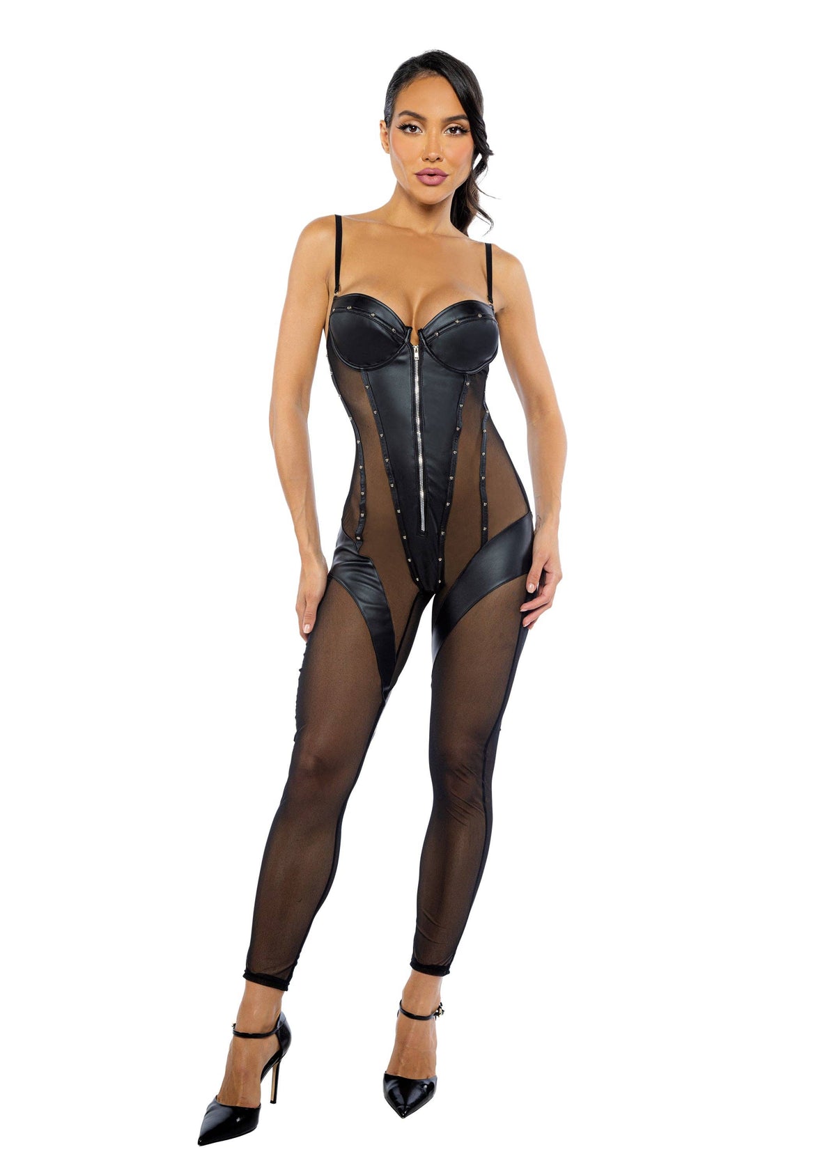 Catsuit de cuero sintético
