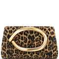 Bolso de noche con estampado animal y diseño metálico