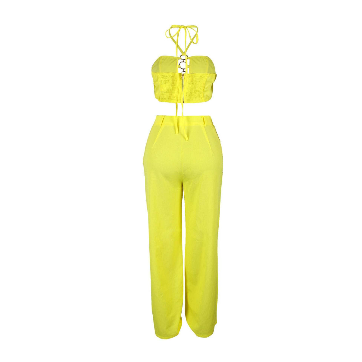 Conjunto de top sin mangas y pantalón de talle alto