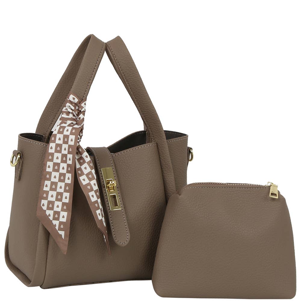 Bolso tote 2 en 1 con pañuelo y neceser