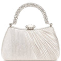 Bolso plisado con pedrería