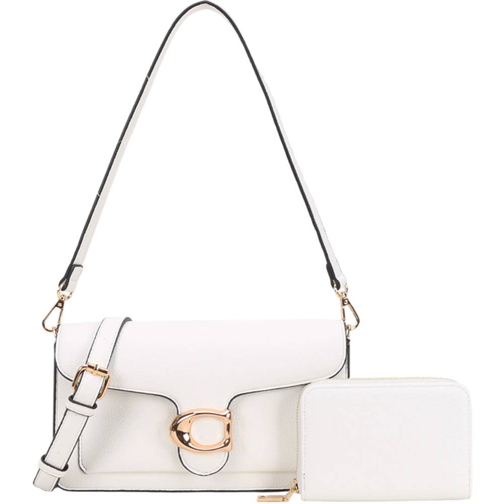 Set de bolso bandolera y cartera de piel sintética